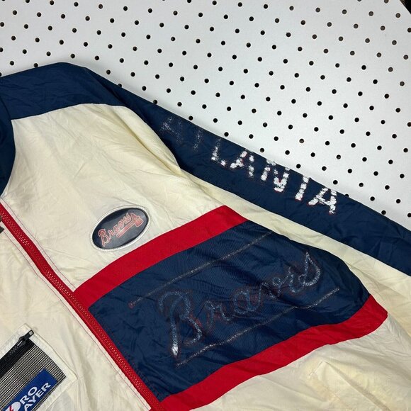 Vintage Atlanta Braves Windbreaker‎ Jacket Sz XXL 2XL Pro Player MLB 90s Faded - Picture 5 of 8